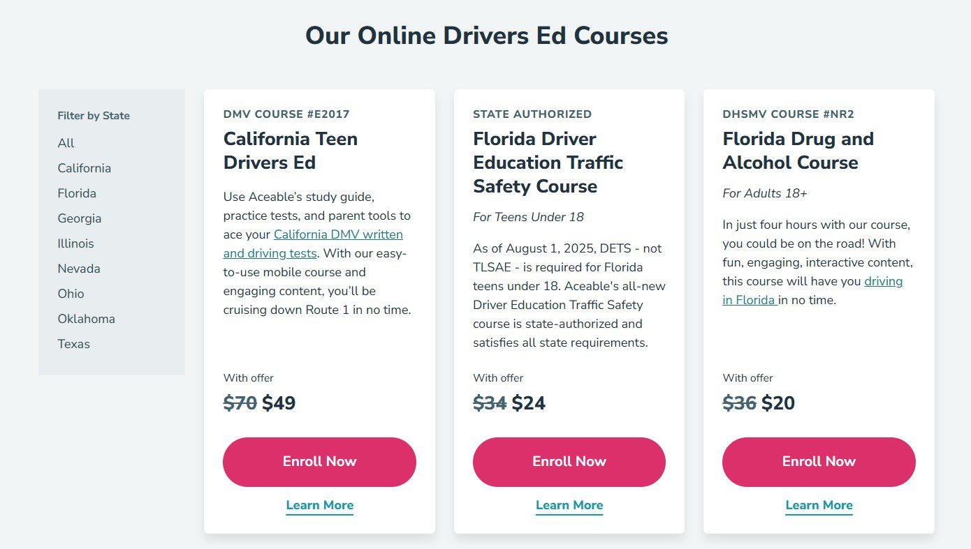 Aceable drivers ed price